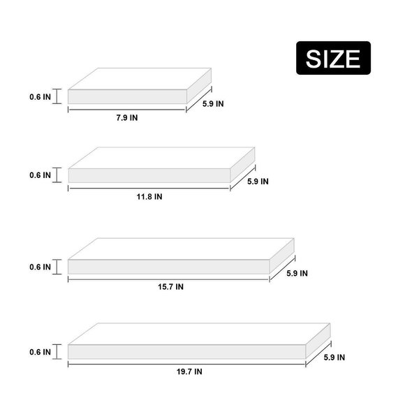 Set of four white floating shelfs (Brand New) - Picture 4 of 9